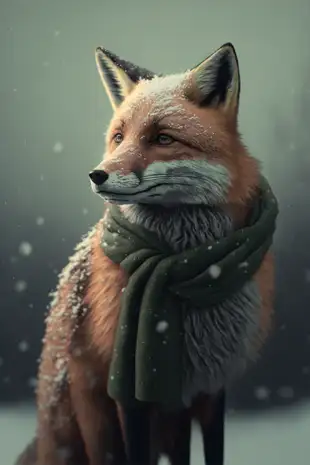 botter17_realistic_3d_render_of_fox_wearing_a_green_scarf_stand_8005d29c-3783-47d5-83a9-124519f1d217.png