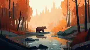 botter17_A_bear_in_the_autumn_woods_near_a_stream_of_water_in_t_d713ac0b-76b0-482f-a6c8-662f8f015b55.png