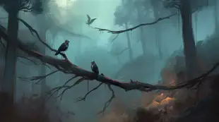 botter17_a_birds_high_up_on_a_tree_branch_in_the_woods_in_the_s_b82e0702-3241-4061-8534-bca8c4d1d849.png