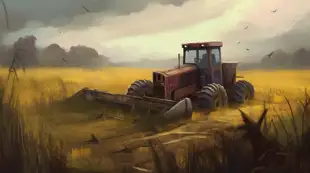 botter17_a_cornfield_with_a_broken_farm_machine_tractor_in_the__7971878c-ead0-4a4c-baa8-e92a6c91a6a3.png