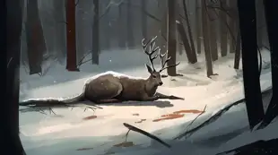 botter17_a_dead_deer_lying_on_the_ground_in_the_woods_in_the_wi_4e149afa-d42e-45bd-ab11-1b4cabf8ca0d.png