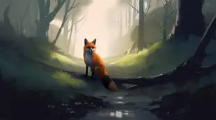 botter17_a_fox_sitting_on_a_small_road_near_the_woods_in_the_st_aa29928a-1e60-4bf5-8251-1e5172a1f5aa.png