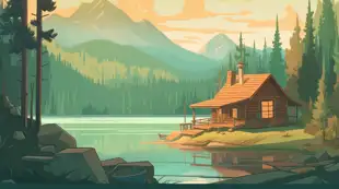botter17_a_wooden_cabin_near_a_lake_in_the_woods_with_mountains_c2688990-f0ce-4f0c-b4fe-0ade7318c7a2.png