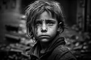 botter17_black_and_white_photo_of_wounded_child_of_war_standing_ec995bf8-25c9-4d92-b1ca-a9f66d5e9a26.png