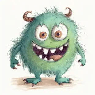 botter17_a_little_happy_monster_2D_flat_sketch_drawing_with_a_c_3fd30e53-c93f-4f17-9b88-2b7cf1f228b6.png