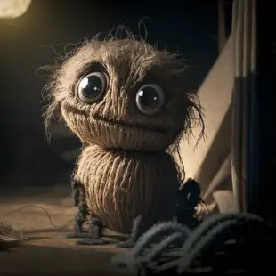 botter17_macro_shot_cute_little_monster_made_of_jute_in_a_old_b_51d49634-7e04-4d9f-8ab2-d2422b1bccc3.png