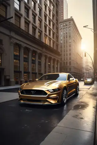 botter17_cinematic_realistic_photo_of_a_golden_Ford_Mustang_in__9ab2879e-9761-460f-8f5b-a10b390a8a98.png
