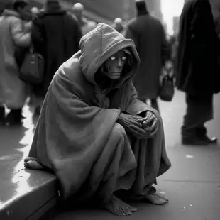 botter17_detailed_blackwhite_photo_of_a_homeless_alien_in_dysto_b85592e0-9fd6-44c4-a7c3-888325c46466.png