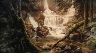 behindthecouch_oil_painting_of_a_waterfall_in_the_woods_4c7d5b73-9958-4069-92af-732c071c5749.png