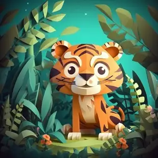 botter17_cute_cartoon_tiger_in_the_jungle_made_of_paper_7933f3f6-f659-4f52-97dc-b3c1f54e2c3c.png