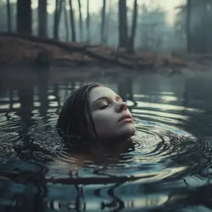 behindthecouch_a_woman_emerging_from_a_lake_in_the_woods_fad30a4c-be39-4e3b-97d1-ad7303a03dc8.png